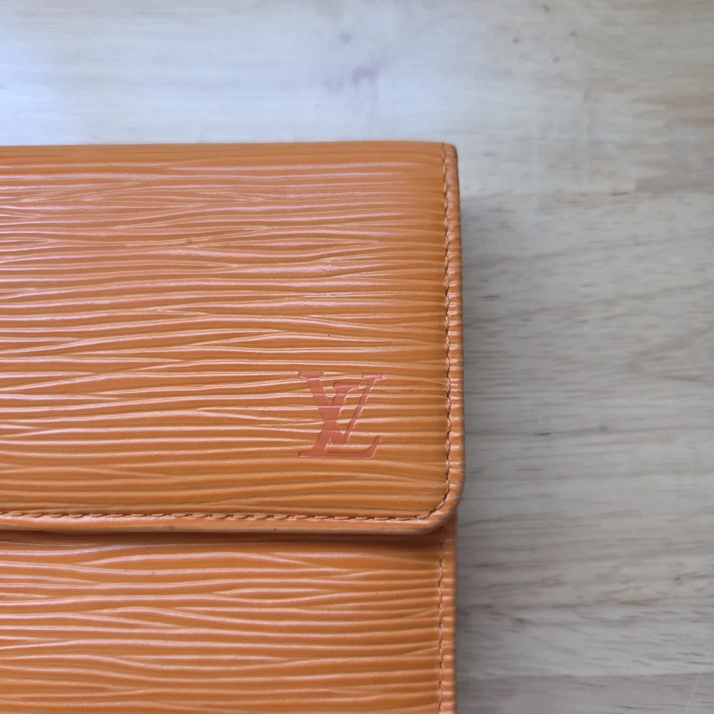 Louis Vuitton Orange Epi Leather Chain Wallet Trifold With Authentication Letter - Picture 5 of 16